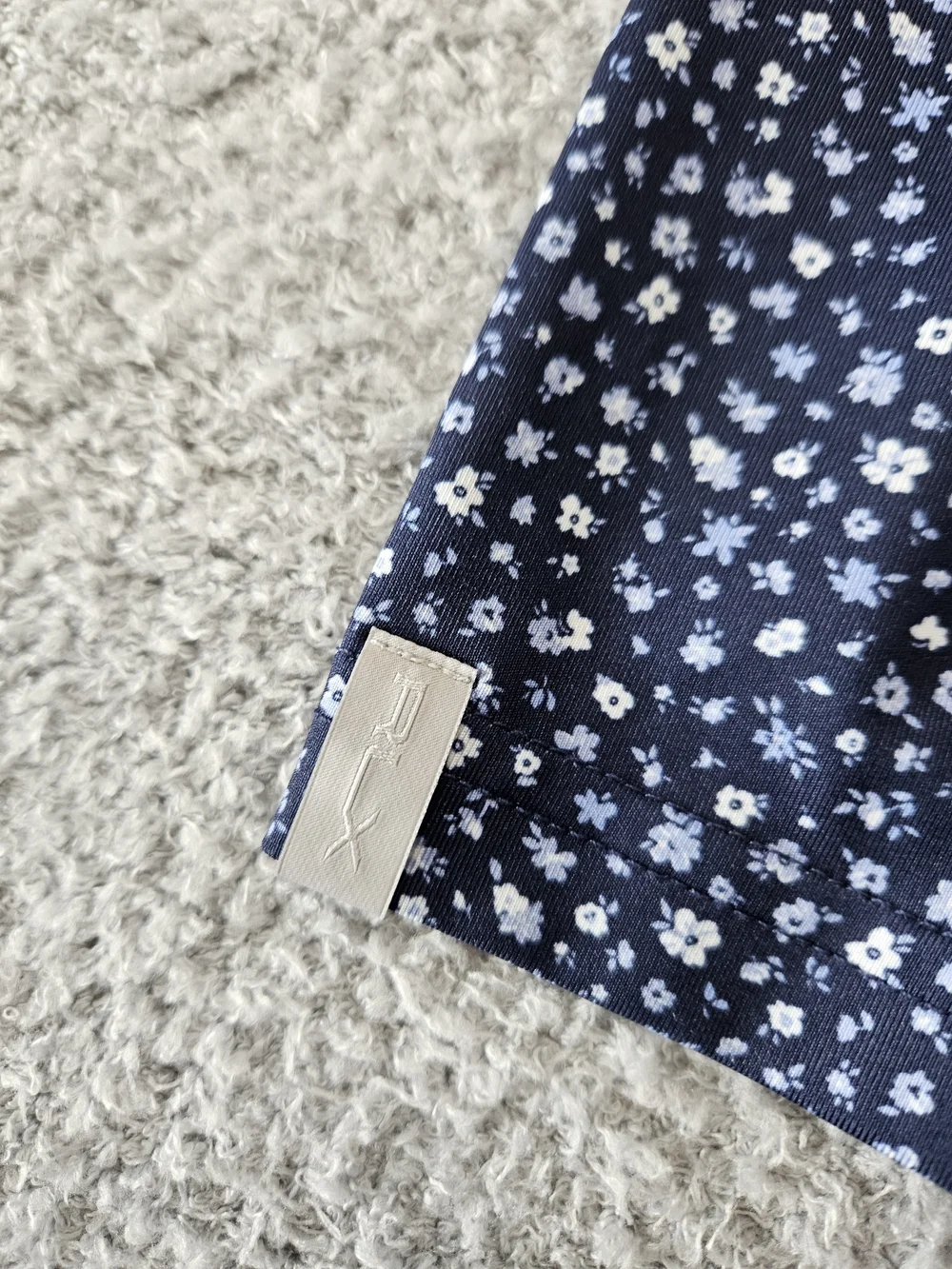 RLX Ralph Lauren Navy Polo with White Micro-Print